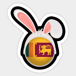 happy easter Sri Lanka bunny ears flag cute designs Sticker